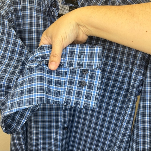 Ariat Pro Series Men’s Shirt Blue Plaid Button Down Long Sleeve size Medium - Picture 7 of 9